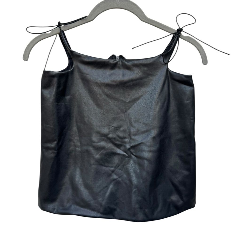 Forever 21 Faux Leather Black Camisole Top size XS - Picture 3 of 6